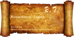 Rosenberg Tomaj névjegykártya